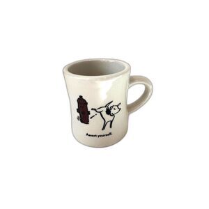 Bad Dog Wisdom Assert Yourself Dog Coffee Mug Fire Hydrant Humor Ceramic